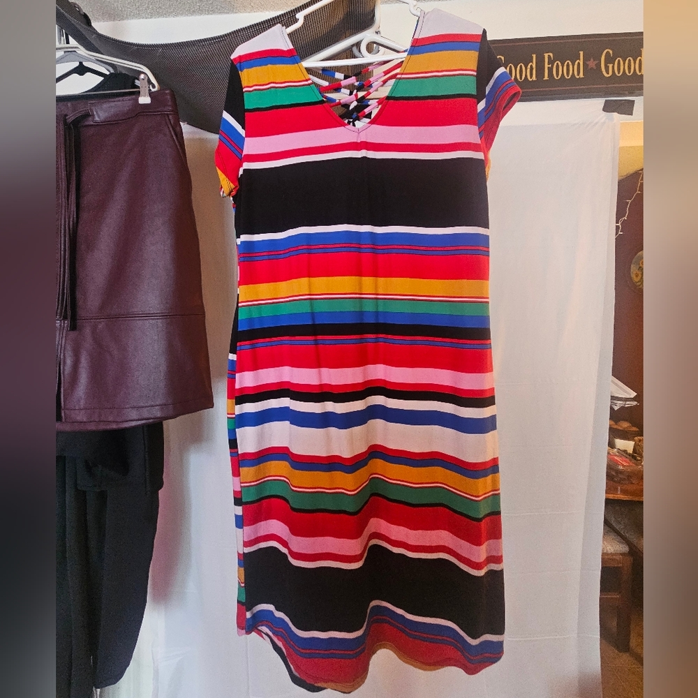 Lace back PRIDE rainbow dress